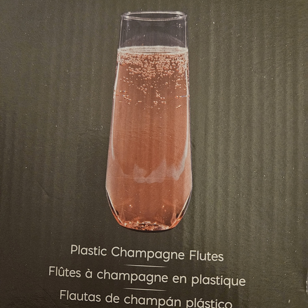 Pink Plastic Champagne Flutes